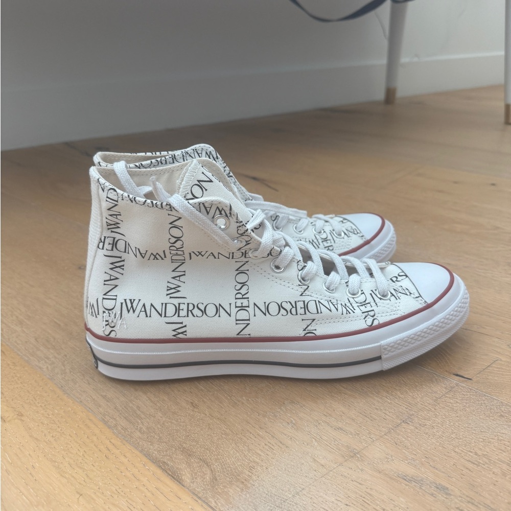 Converse White High-Tops with Black JW Anderson Print